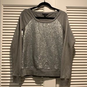 Banana Republic Grey Sequin Sweater